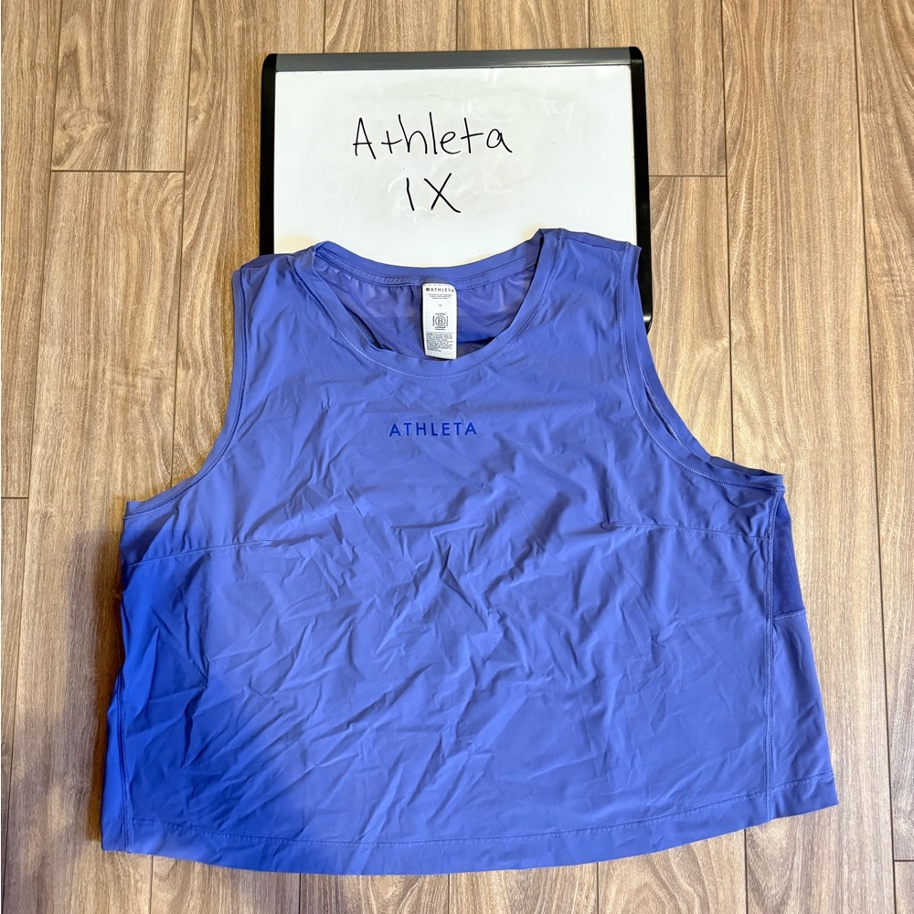 Athleta Women's Blue/Purple Cropped Tank Top 1X